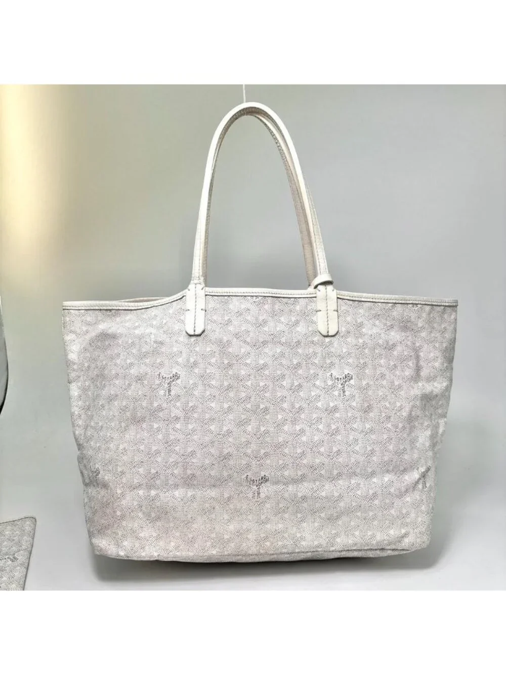 Goyard Saint Louis PM Tote Shoulder Bag White